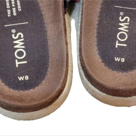 Toms Paloma leopard print Platform black suede strappy sandals slides size 8 - Picture 6 of 8